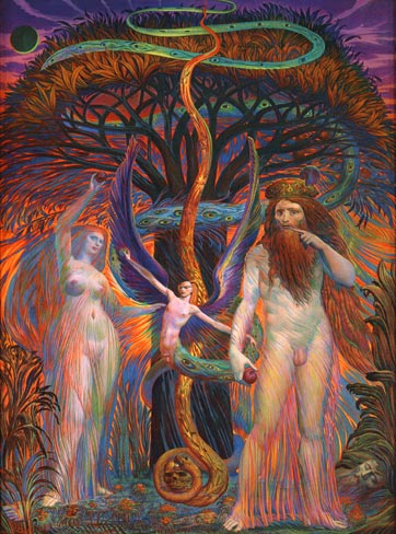 ADAM AND EVE UNDER THE TREE OF KNOWLEDGE By Ernst Fuchs 1984 ADAM AND EVE UNDER THE TREE OF KNOWLEDGE By Ernst Fuchs 1984